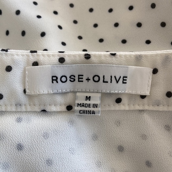 Rose and Olive medium blouse polka dot black and white sleeveless - Picture 12 of 13